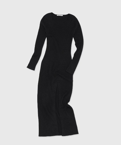 DEEP SLIT KNIT DRESS/ディープスリットニットドレス