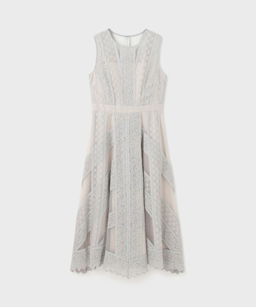 GRACE CONTINENTAL(グレースコンチネンタル)の「レースパッチワークドレス(ドレス・レディース・ブラック/グレー・38/36)」の5枚目の写真