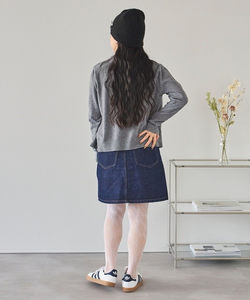 LinoU.(リノユー)の「プチハイネックアメスリニット/クルーネックニットカーディガン(ニット/セーター・レディース・ライトベージュ/ピンク/グレー・FREE)」の7枚目の写真