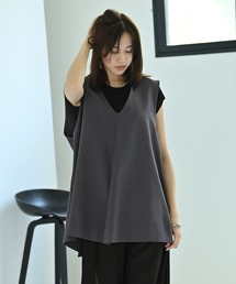 STYLE DELI | 【BLK001】バック背面タックベスト(Tシャツ/カットソー)