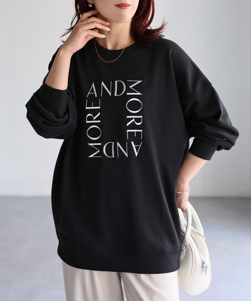 Riberry(リベリー)の「スクエアロゴ刺繍スウェット(スウェット・レディース・ネイビー×ホワイト/ホワイト系/ライトグレー系/ブラック×ホワイト・FREE)」の15枚目の写真