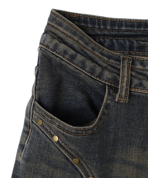 dispark（ディスパーク）の「DISPARK/スタッズフレアデニム（デニムパンツ・レディース・ブルー系1・FREE）」の7枚目の写真