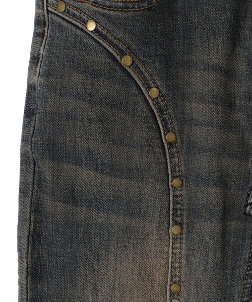 dispark（ディスパーク）の「DISPARK/スタッズフレアデニム（デニムパンツ・レディース・ブルー系1・FREE）」の8枚目の写真