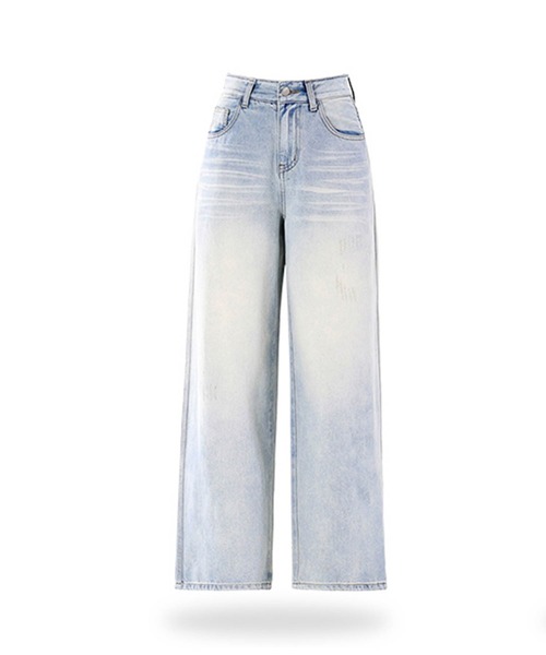 aimoha(アイモハ)の「ダメージデニムワイドパンツ(デニムパンツ・レディース・ライトブルー・LARGE/MEDIUM/SMALL/X-SMALL)」の7枚目の写真