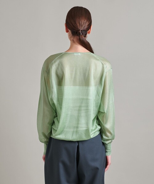 セール】＜LOEFF＞シアー Vネック ニット プルオーバー（ニット