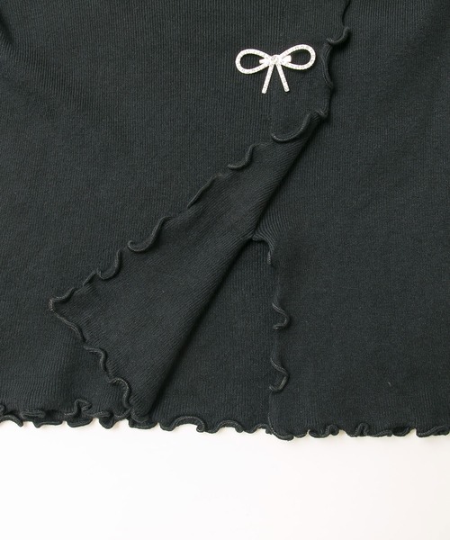 Diable baiser(ディアブルベーゼ)の「キラキラリボンパーツ付リブカットソートップス【大きいサイズ有】(Tシャツ/カットソー・レディース・ブラック/ホワイト・LL/LARGE/MEDIUM/SMALL)」の15枚目の写真
