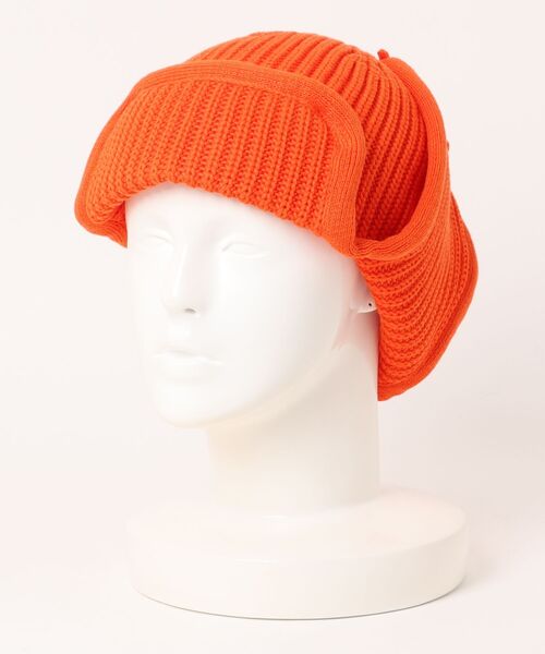 HUNTISM(ハンティズム)の「Knit Bomber Cap / ニット ボンバーキャップ(ニットキャップ/ビーニー・レディース・オリーブ/ブラック/オレンジ/ブラウン/グレー・FREE)」の5枚目の写真