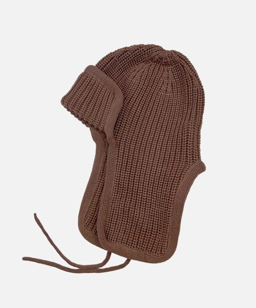 HUNTISM(ハンティズム)の「Knit Bomber Cap / ニット ボンバーキャップ(ニットキャップ/ビーニー・レディース・オリーブ/ブラック/オレンジ/ブラウン/グレー・FREE)」の15枚目の写真