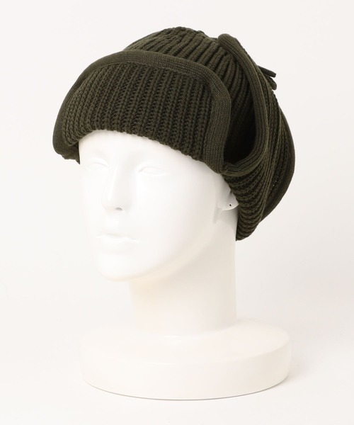 HUNTISM(ハンティズム)の「Knit Bomber Cap / ニット ボンバーキャップ(ニットキャップ/ビーニー・レディース・オリーブ/ブラック/オレンジ/ブラウン/グレー・FREE)」の16枚目の写真