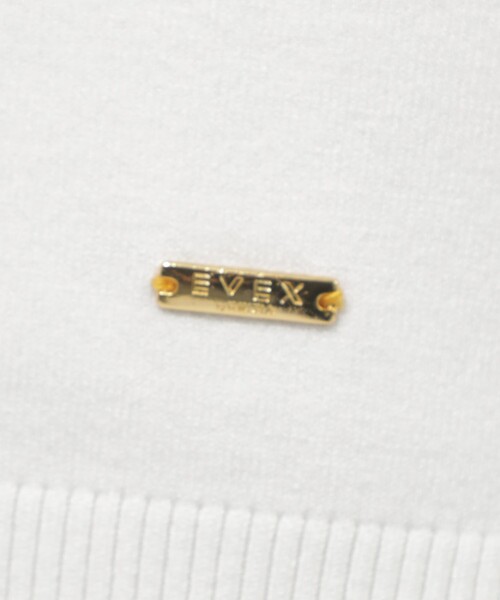 EVEX by KRIZIA(エヴェックスバイクリツィア)の「【L】【1枚でもコートインでも!】【ウォッシャブル】ハイゲージカラーブロックニット(ニット/セーター・レディース・グレー系その他2/チャコールグレー/オフホワイト・44)」の4枚目の写真