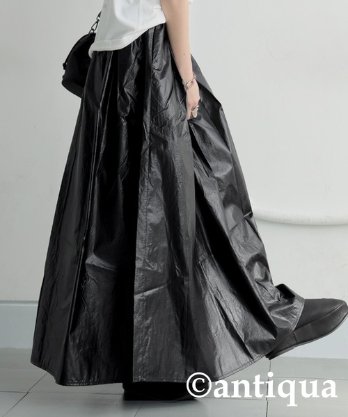 antiqua(アンティカ)の「メタリックフレアスカート(スカート・レディース・シルバー/ブラック・ONESIZE)」の5枚目の写真