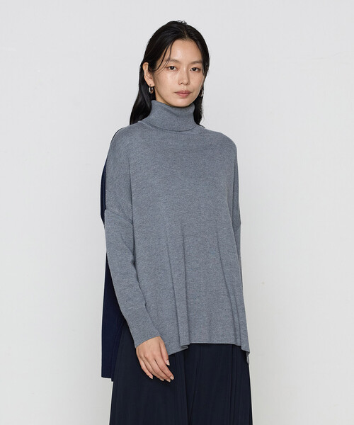 COMME CA(コムサ)の「ウール混ポリエステル プルオーバー(ニット/セーター・レディース・グレー系その他/ブラック系その他・9号)」の1枚目の写真