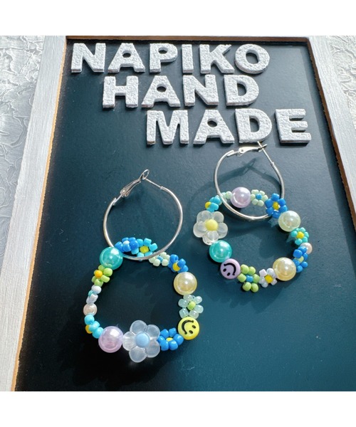 tone（トーン）の「【NAPIKO】お花🌸パール調♡フープ型◇マルチ/ピアス(MA)（ピアス（両耳用）・レディース・マルチ・FREE）」の2枚目の写真