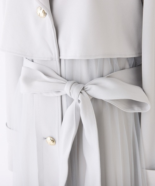 【新品未使用】チュールトレンチコート　グレー　Ｍ　ナイスクラップ 新品未使用】チュールトレンチコート グレー M ナイスクラップ