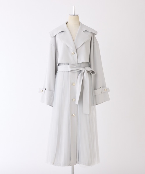 【新品未使用】チュールトレンチコート　アイボリー　Ｍ　ナイスクラップ one after another NICE CLAUP/【one after another】【サイズ