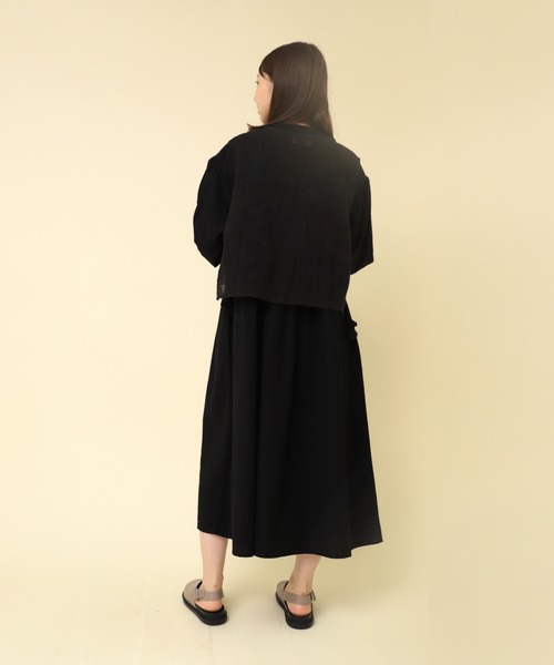 RNA-N(アールエヌエーエヌ)の「M2403 天竺布帛コンビワンピース(ワンピース・レディース・ブルーパープル/ブラック/アイボリー・FREE)」の4枚目の写真