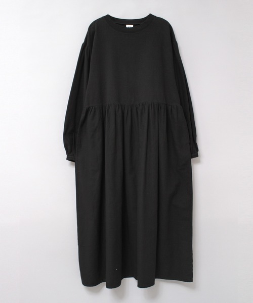 RNA-N(アールエヌエーエヌ)の「M2403 天竺布帛コンビワンピース(ワンピース・レディース・ブルーパープル/ブラック/アイボリー・FREE)」の6枚目の写真