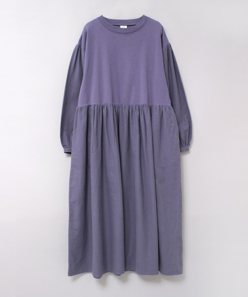 RNA-N(アールエヌエーエヌ)の「M2403 天竺布帛コンビワンピース(ワンピース・レディース・ブルーパープル/ブラック/アイボリー・FREE)」の9枚目の写真