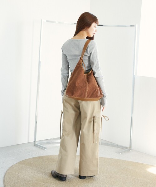 PUBLUX（パブリュクス）の「PUBLUX/パブリュクス リボン付きワークワイドパンツ　限定展開（その他パンツ・レディース・ブラック/ベージュ・S/M）」の10枚目の写真