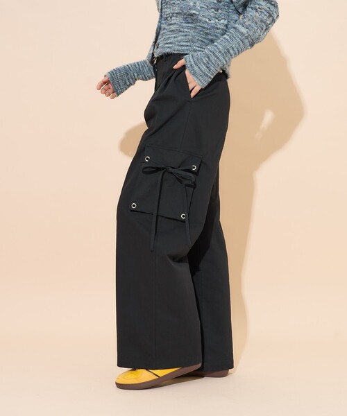 PUBLUX（パブリュクス）の「PUBLUX/パブリュクス リボン付きワークワイドパンツ　限定展開（その他パンツ・レディース・ブラック/ベージュ・S/M）」の14枚目の写真