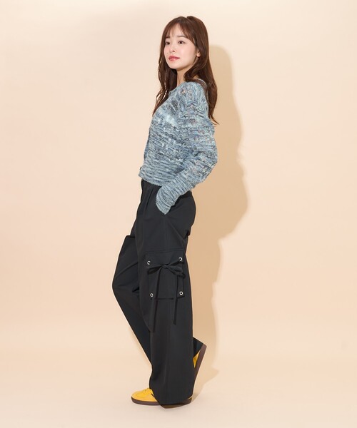 PUBLUX（パブリュクス）の「PUBLUX/パブリュクス リボン付きワークワイドパンツ　限定展開（その他パンツ・レディース・ブラック/ベージュ・S/M）」の21枚目の写真