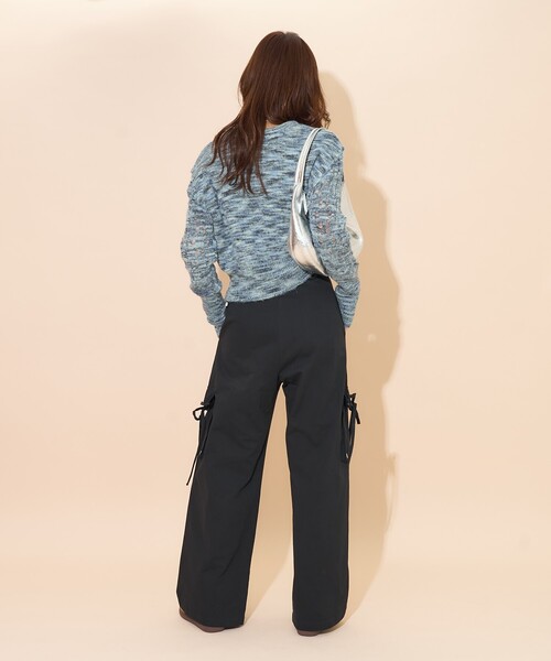 PUBLUX（パブリュクス）の「PUBLUX/パブリュクス リボン付きワークワイドパンツ　限定展開（その他パンツ・レディース・ブラック/ベージュ・S/M）」の22枚目の写真