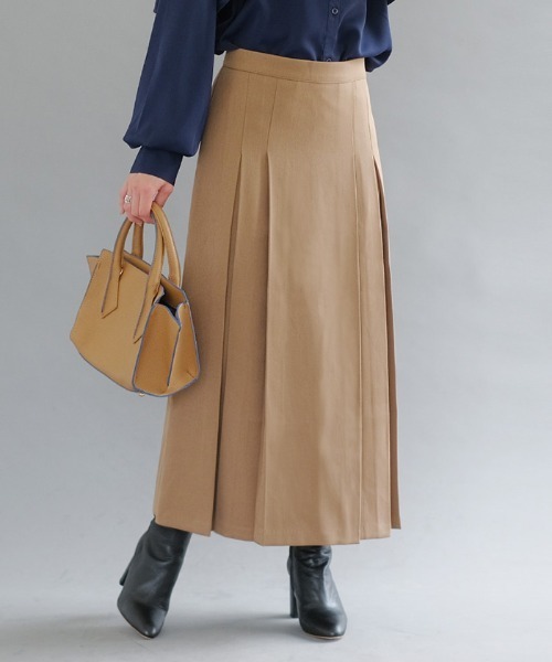 aquagarage(アクアガレージ)の「バックゴムボックスプリーツスカート(スカート・レディース・チャコール/モカ/ブラック・S/M/L)」の1枚目の写真