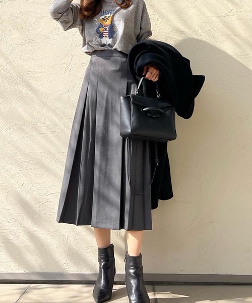 aquagarage(アクアガレージ)の「バックゴムボックスプリーツスカート(スカート・レディース・チャコール/モカ/ブラック・S/M/L)」の11枚目の写真