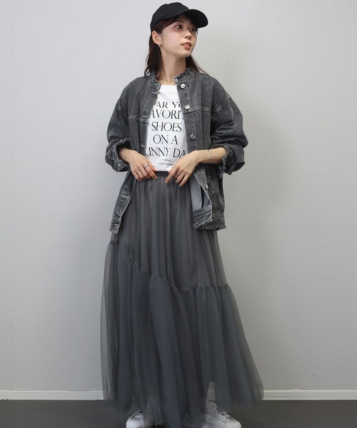 Aletta vita（アレッタビータ）の「綿天竺サイドスリットロゴワイドプルオーバー（Tシャツ/カットソー・レディース・オフホワイト/ブラック・FREE）」の17枚目の写真