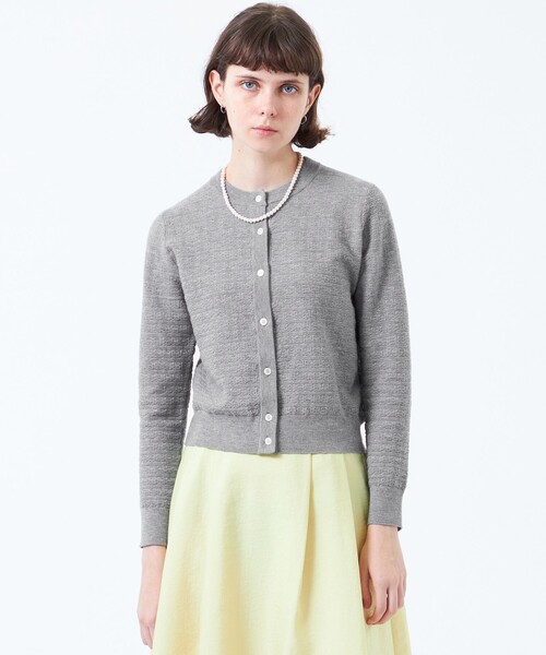 MACKINTOSH PHILOSOPHY（ﾏｯｷﾝﾄｯｼｭ ﾌｨﾛｿﾌｨｰ）の「リンクス柄カーディガン（カーディガン/ボレロ・レディース・オフホワイト/ブラック/グレー系その他・38/36）」の3枚目の写真