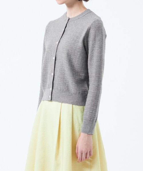 MACKINTOSH PHILOSOPHY（ﾏｯｷﾝﾄｯｼｭ ﾌｨﾛｿﾌｨｰ）の「リンクス柄カーディガン（カーディガン/ボレロ・レディース・オフホワイト/ブラック/グレー系その他・38/36）」の8枚目の写真