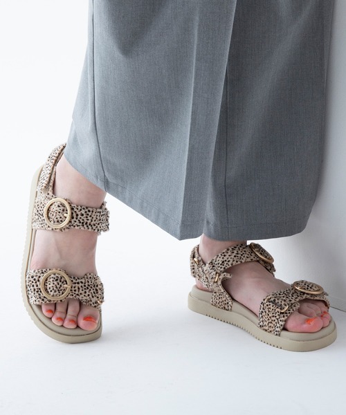ASFVLT(アスファルト)の「ASFVLT (アスファルト) / AZURA SANDALS サンダル(サンダル・レディース・ベージュ/ブラック/レオパード/ブルー・38/37/39/36/40)」の3枚目の写真