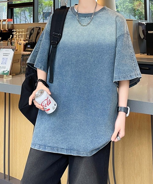 aimoha(アイモハ)の「【aimoha neo】Denim Vibe Tee (SS)(Tシャツ/カットソー・メンズ・ネイビー/ブラック/ワインレッド・X-LARGE/LARGE/MEDIUM/XX-LARGE)」の2枚目の写真