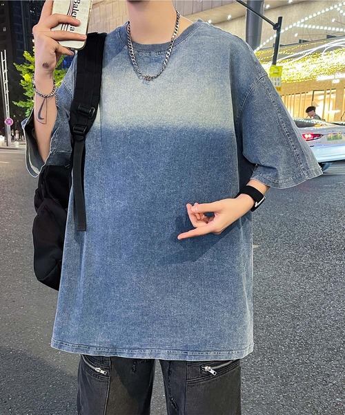 aimoha(アイモハ)の「【aimoha neo】Denim Vibe Tee (SS)(Tシャツ/カットソー・メンズ・ネイビー/ブラック/ワインレッド・X-LARGE/LARGE/MEDIUM/XX-LARGE)」の15枚目の写真
