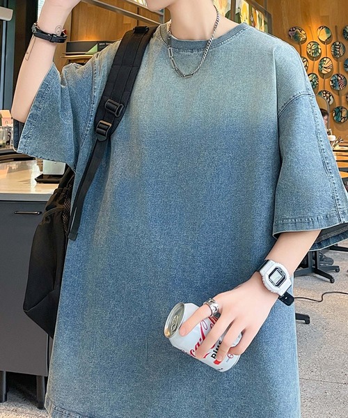 aimoha(アイモハ)の「【aimoha neo】Denim Vibe Tee (SS)(Tシャツ/カットソー・メンズ・ネイビー/ブラック/ワインレッド・X-LARGE/LARGE/MEDIUM/XX-LARGE)」の16枚目の写真