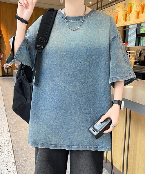 aimoha(アイモハ)の「【aimoha neo】Denim Vibe Tee (SS)(Tシャツ/カットソー・メンズ・ネイビー/ブラック/ワインレッド・X-LARGE/LARGE/MEDIUM/XX-LARGE)」の17枚目の写真