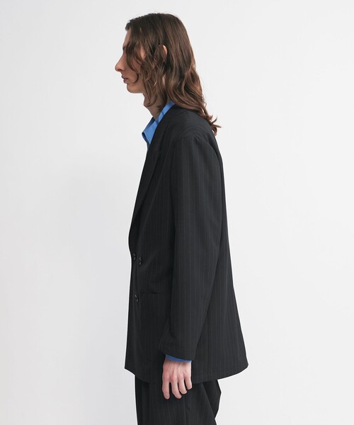 District（ディストリクト）の「＜District＞トロピカル ストライプ ダブル 4B ジャケット（テーラードジャケット・メンズ・ブラック・44/46/48/50）」の8枚目の写真