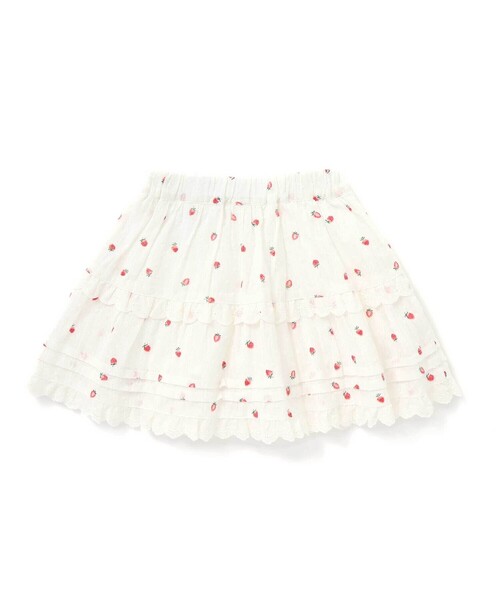 SLAP SLIP（スラップスリップ）の「【お揃い】レースイチゴ柄チェックスカパン(90~130cm)（スカート・キッズ・ピンク/ホワイト系その他/ブラック系その他・120cm/110cm/90cm/100cm/130cm）」の13枚目の写真