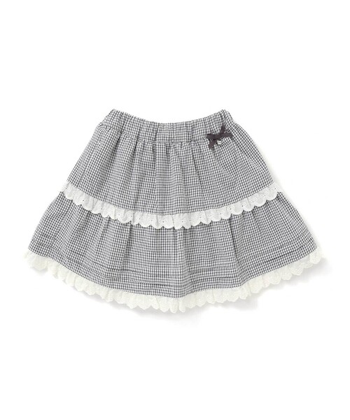 SLAP SLIP（スラップスリップ）の「【お揃い】レースイチゴ柄チェックスカパン(90~130cm)（スカート・キッズ・ピンク/ホワイト系その他/ブラック系その他・120cm/110cm/90cm/100cm/130cm）」の14枚目の写真