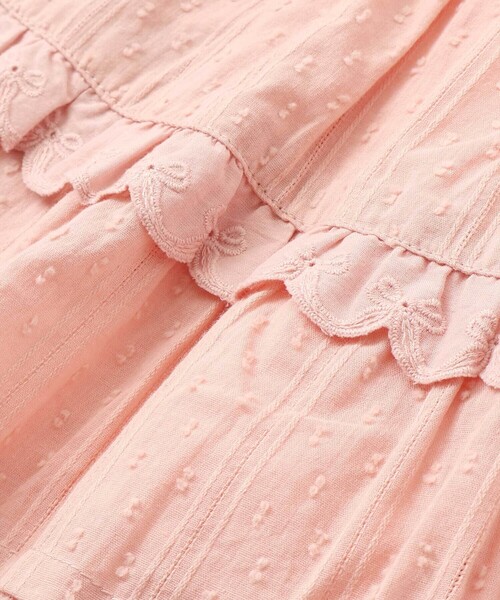 SLAP SLIP（スラップスリップ）の「【お揃い】レースイチゴ柄チェックスカパン(90~130cm)（スカート・キッズ・ピンク/ホワイト系その他/ブラック系その他・120cm/110cm/90cm/100cm/130cm）」の4枚目の写真