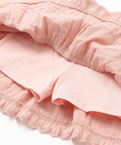 SLAP SLIP（スラップスリップ）の「【お揃い】レースイチゴ柄チェックスカパン(90~130cm)（スカート・キッズ・ピンク/ホワイト系その他/ブラック系その他・120cm/110cm/90cm/100cm/130cm）」の5枚目の写真