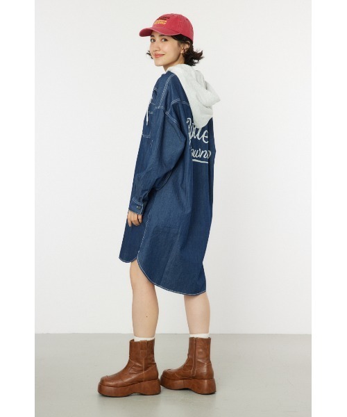 RODEO CROWNS WIDE BOWL（ロデオクラウンズワイドボウル）の「ウエスタンシャツワンピース（シャツワンピース・レディース・ブルー系その他/ブラック/カーキ/ブルー・FREE）」の10枚目の写真