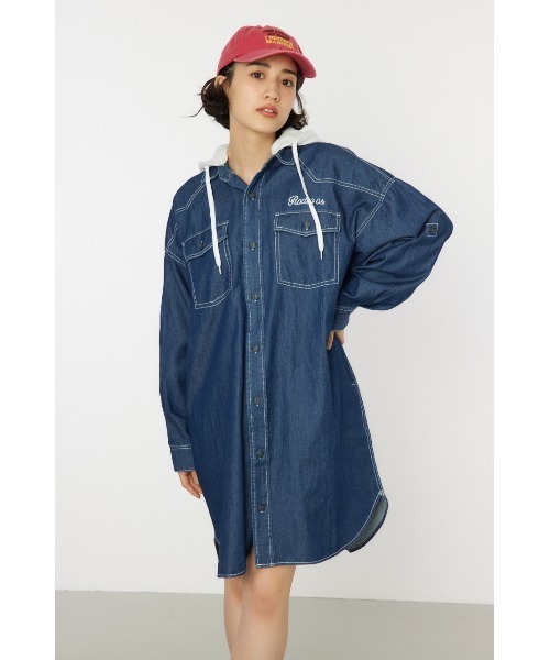 RODEO CROWNS WIDE BOWL（ロデオクラウンズワイドボウル）の「ウエスタンシャツワンピース（シャツワンピース・レディース・ブルー系その他/ブラック/カーキ/ブルー・FREE）」の13枚目の写真