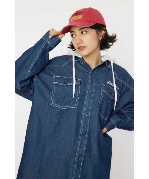 RODEO CROWNS WIDE BOWL（ロデオクラウンズワイドボウル）の「ウエスタンシャツワンピース（シャツワンピース・レディース・ブルー系その他/ブラック/カーキ/ブルー・FREE）」の15枚目の写真