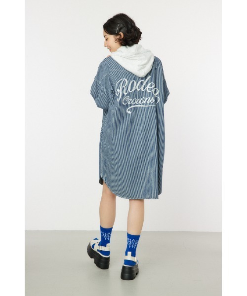 RODEO CROWNS WIDE BOWL（ロデオクラウンズワイドボウル）の「ウエスタンシャツワンピース（シャツワンピース・レディース・ブルー系その他/ブラック/カーキ/ブルー・FREE）」の18枚目の写真