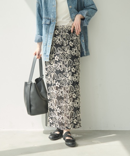 Shelly island（シェリーアイランド）の「コード刺繍レーススカート（スカート・レディース・ブラック/ホワイト・FREE）」の22枚目の写真