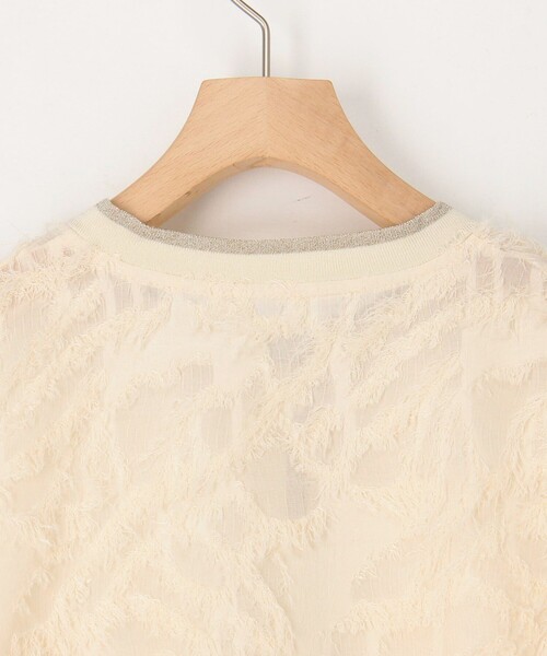 MICO COULIER（ミコクリエ）の「《オケージョン対応》フリンジクルーネックカーディガン（カーディガン/ボレロ・レディース・キナリ/ブラック/オフホワイト・38）」の10枚目の写真