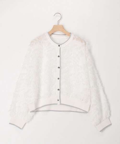 MICO COULIER（ミコクリエ）の「《オケージョン対応》フリンジクルーネックカーディガン（カーディガン/ボレロ・レディース・キナリ/ブラック/オフホワイト・38）」の15枚目の写真