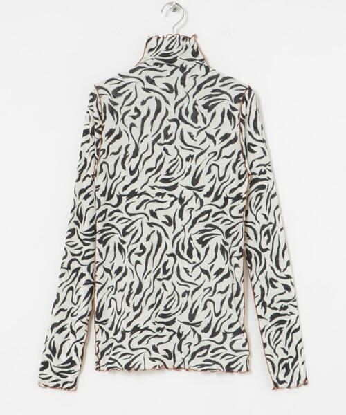 HAKUJI(ハクジ)の「HAKUJI Hand-painted print rib Long-sleeve(Tシャツ/カットソー・レディース・ブラック・ONE)」の1枚目の写真