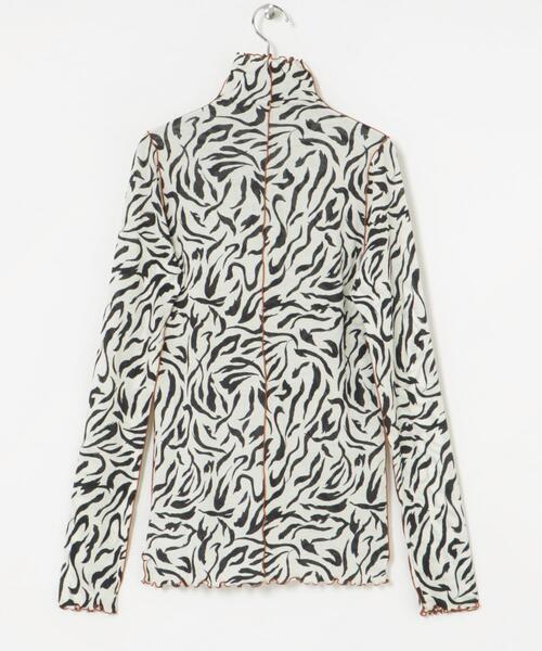 HAKUJI(ハクジ)の「HAKUJI Hand-painted print rib Long-sleeve(Tシャツ/カットソー・レディース・ブラック・ONE)」の3枚目の写真